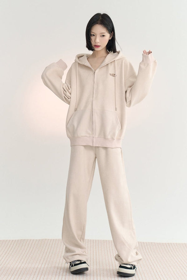 Hooded Cardigan Sweatshirt Set