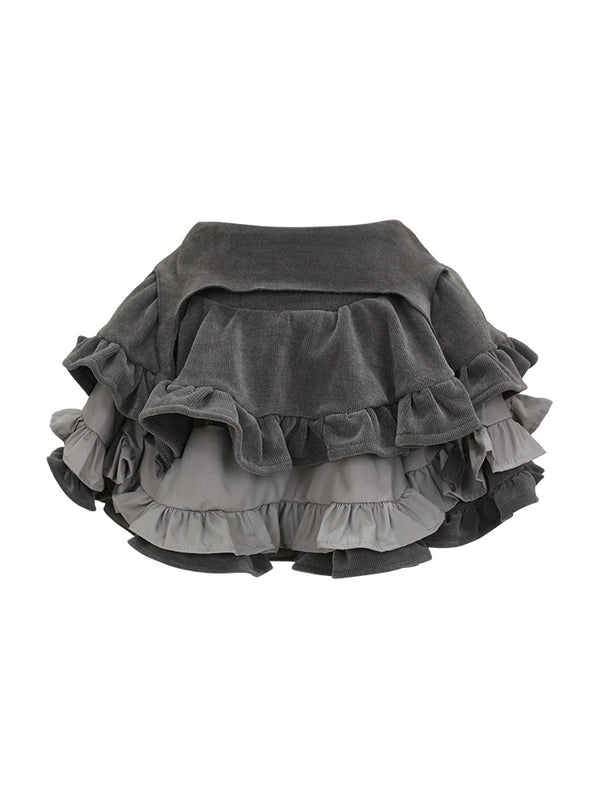 Cross Angel White Top + Gray Skirt