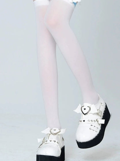 Sheer High Socks + Wing Leg Rings