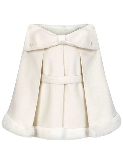 Ribbon Collar Snow Girl Coat