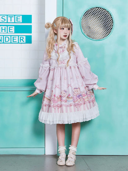 Nurse Bear Gemini Long Lolita Dress