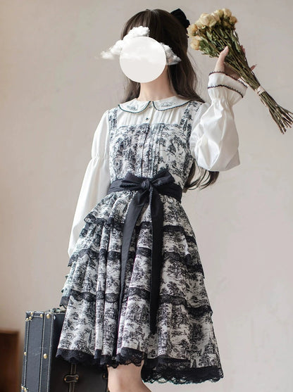 Elegant Cotton Retro Dress + Belt