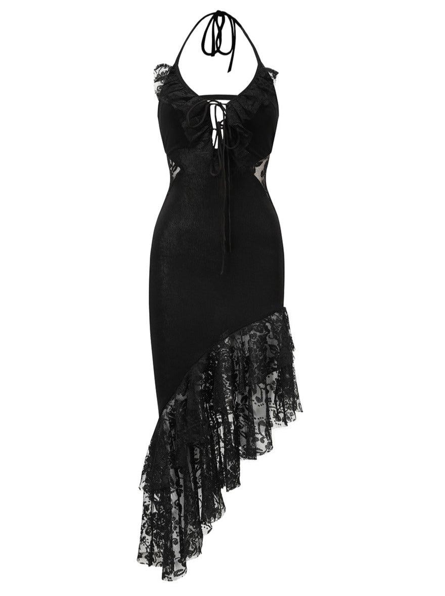 Asymmetrical Dark Retro Dress