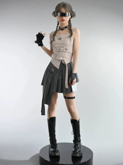Mode Girl Camisole Top + Asymmetrical Skirt