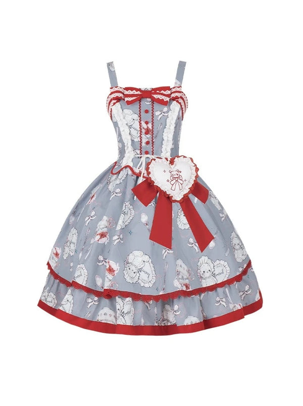 Sweet Blue Baby Lolita Skirt + Lace Frill Inner Shirt