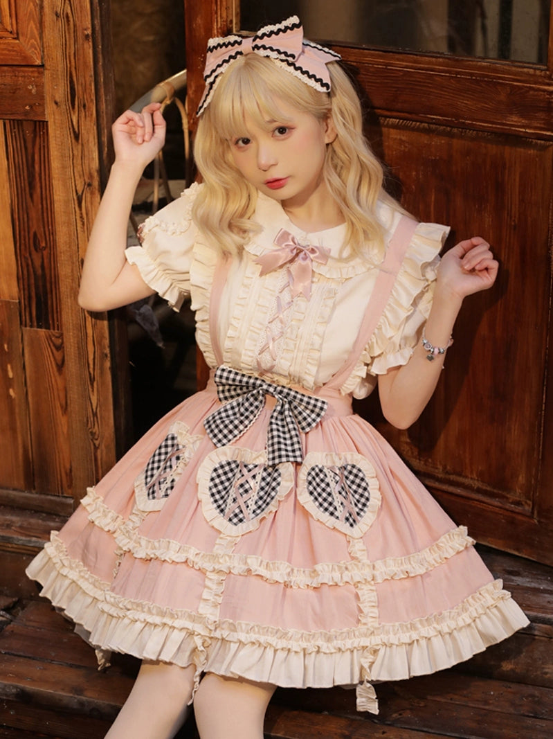 Sweet Lace-up Blouse + Lovely Lolita Skirt