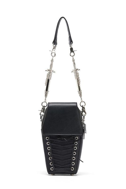 Lace -up cross body bag