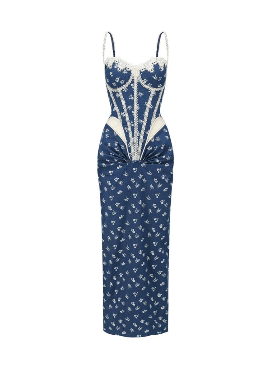 Retro Flower Camisole Dress