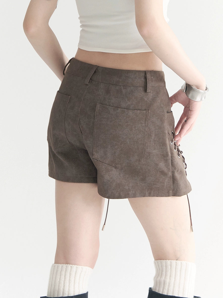 Straps mini skirt design shorts