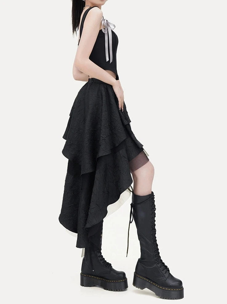 Asymmetrical Tulle Mode Skirt