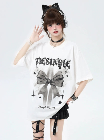 American Bow Print Street Casual Top