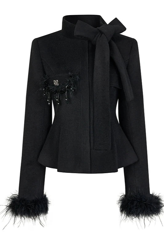 スタンドリボンビックリボンコート＋シャイニーラメスカート