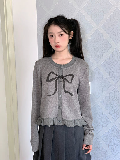 Ribbon Illustrated Cardigan