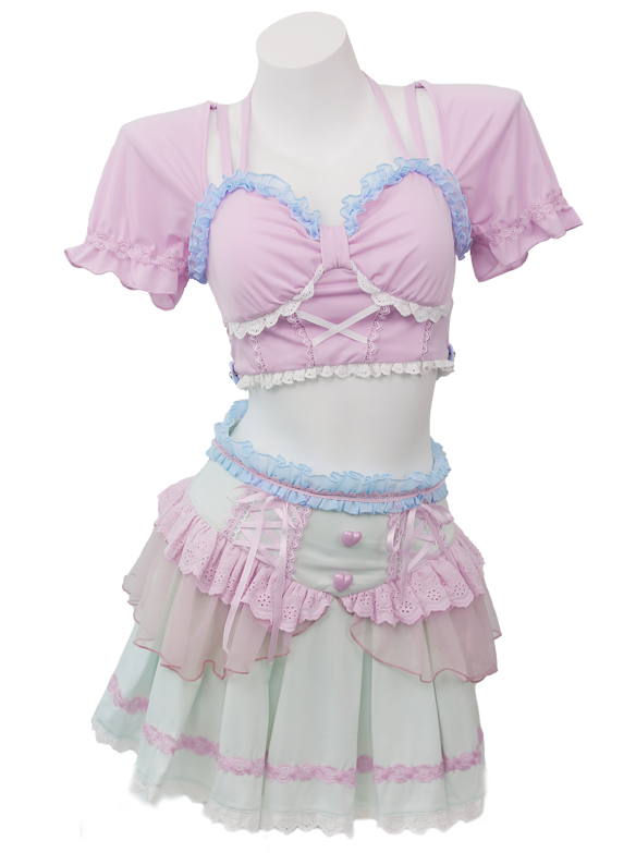 Girly Frill Summer Beach Separate Swimsuit