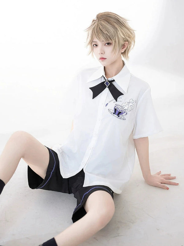 Loose Basic Heavy Duty Embroidery Shirt [Reserved Item].