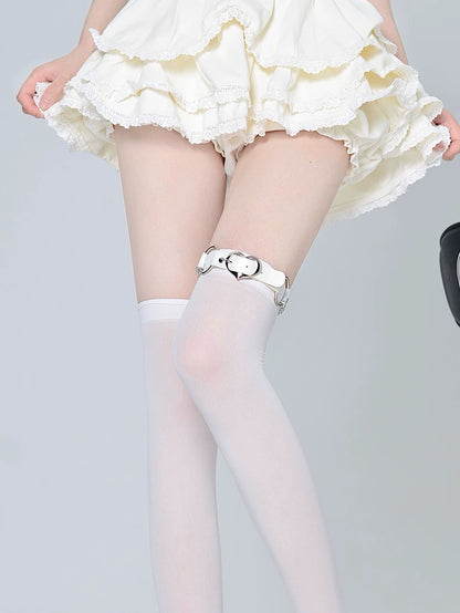 Sheer high socks + wing leg rings