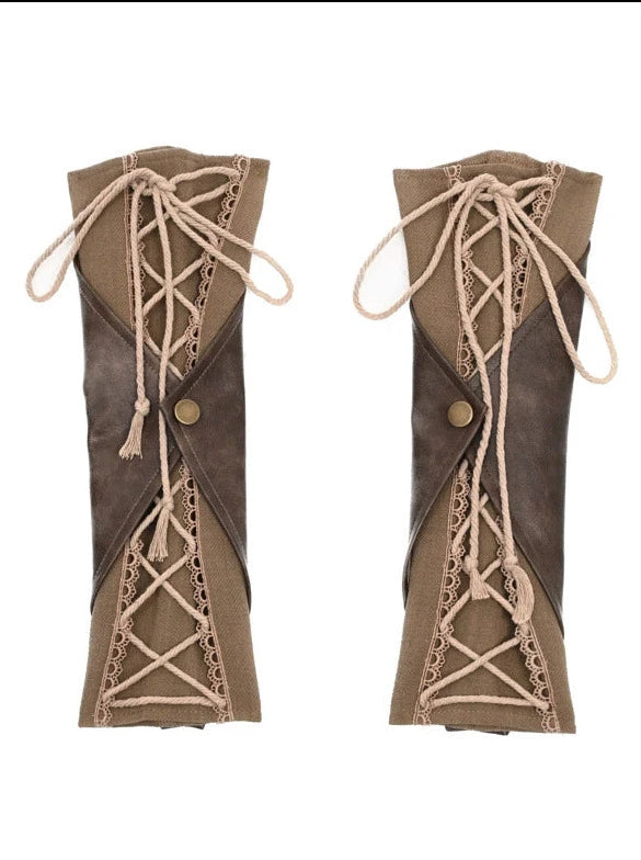 PU distressed strap retro steampunk sleeve