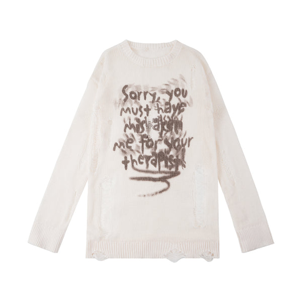 リップドカットアウトルーズニットスモックトップ