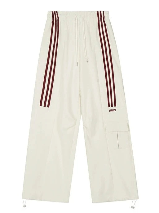 Striped Pocket Casual Loose Pants