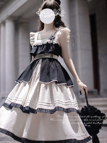 Elegant Center Ribbon Sleeveless Dress