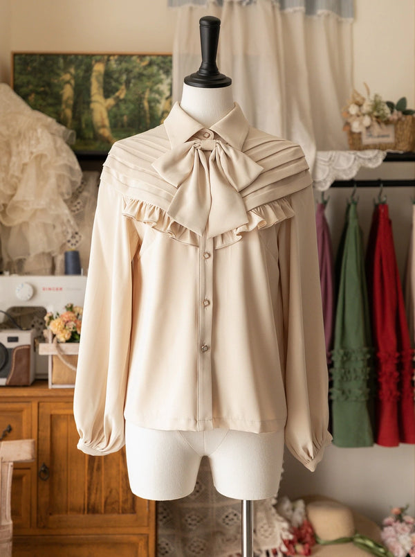Retro Classic Elegant Ribbon Blouse