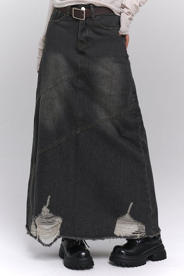 Autumn Fashion Long Denim Skirt