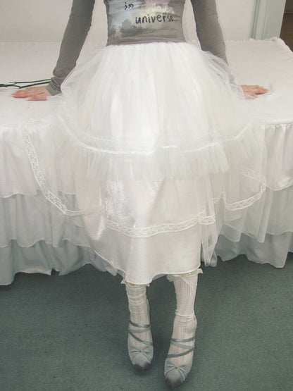 白色网纱蛋糕裙