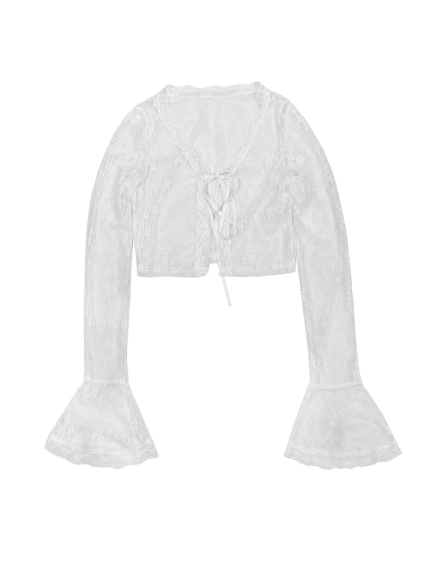 レースシアーサマーショートカーディガン