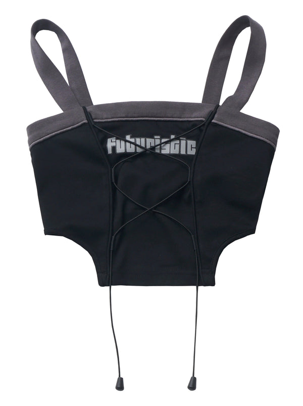 バーニングエンバーズストラップデザインブラックグレーサマーレイヤードスーツ