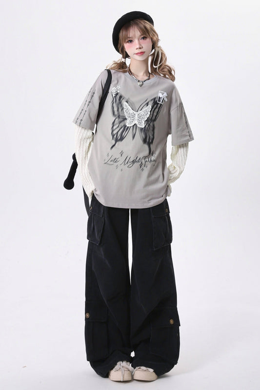 レースバタフライステッチレトロセット