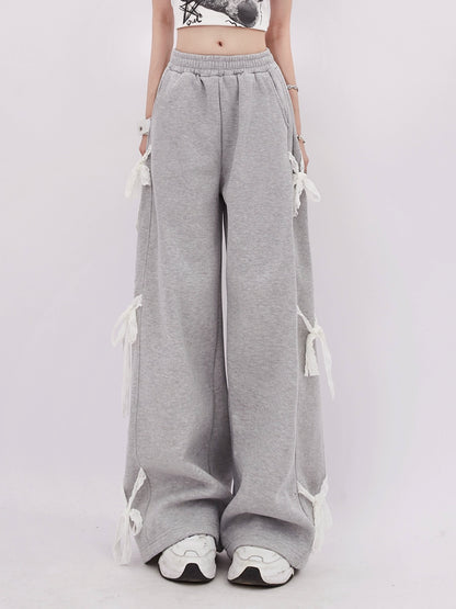 White Little Ribbon Sweatpants