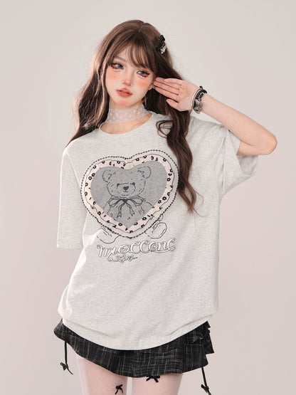 Heart Ring Bare Oversized Top