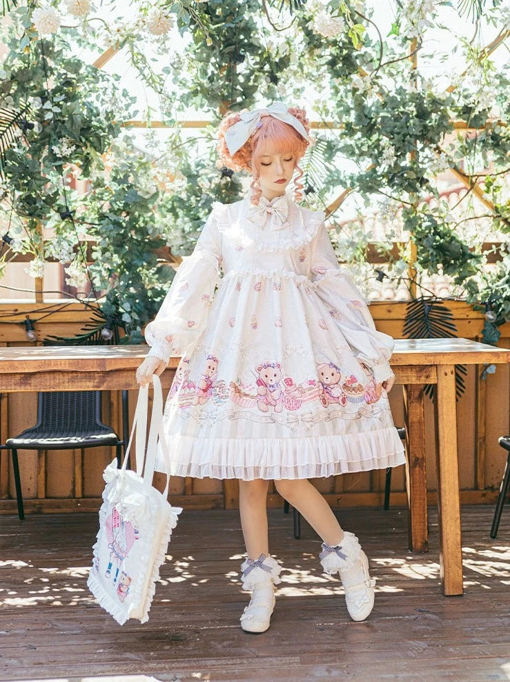 Nurse Bear Gemini Long Lolita Dress
