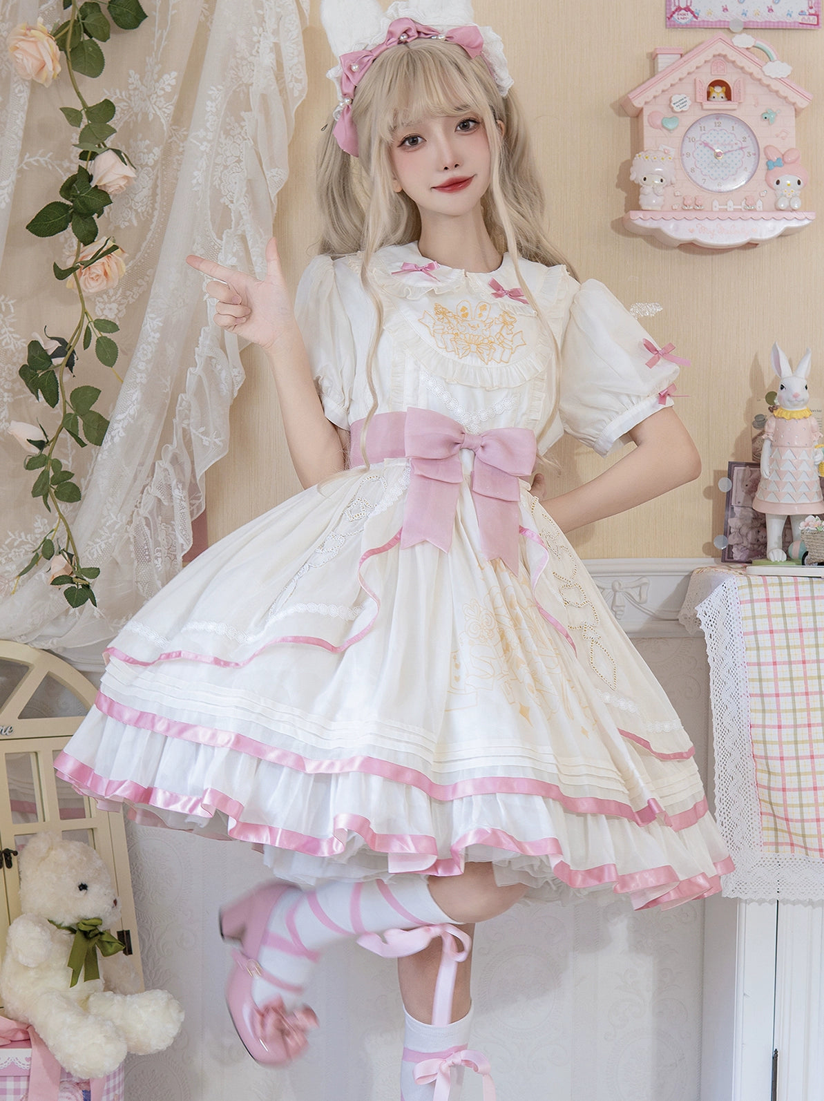 Sweet Flower Rabbit Dream Lolita Doll Dress