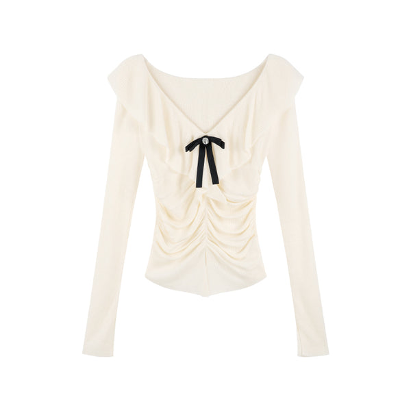 グレースリムニットフリルセーター