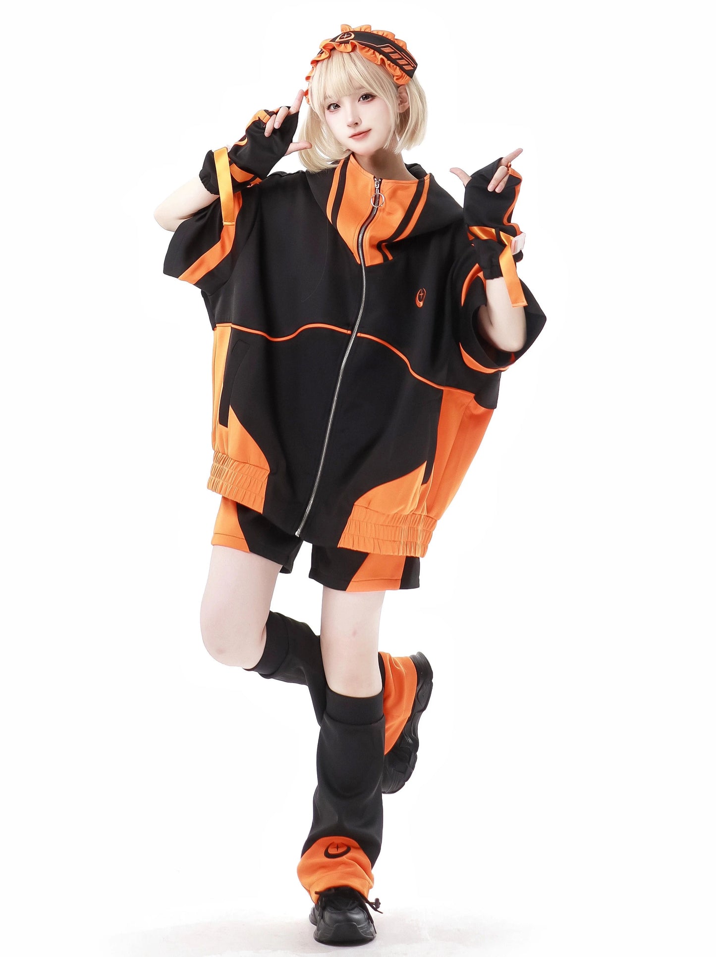 [星子电波】葱黑橙黑短袖地雷运动服