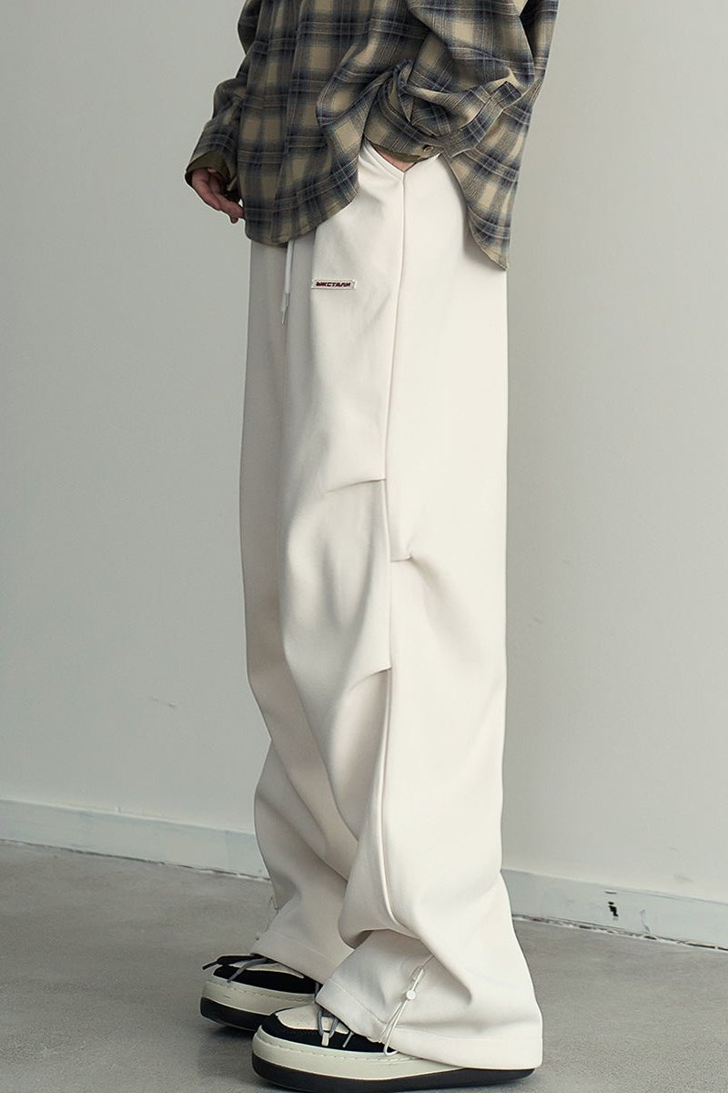 Pleated Drape Loose Straight Pants