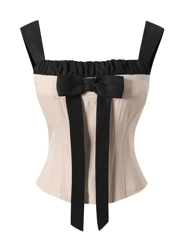 French ribbon camisole top + shirred skirt