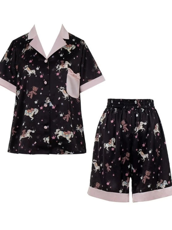 Satin Bear Room Wear + Eye Mask