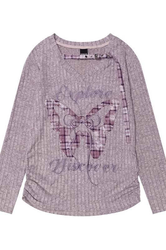 レトロバタフライエンブロイダリーニットセット