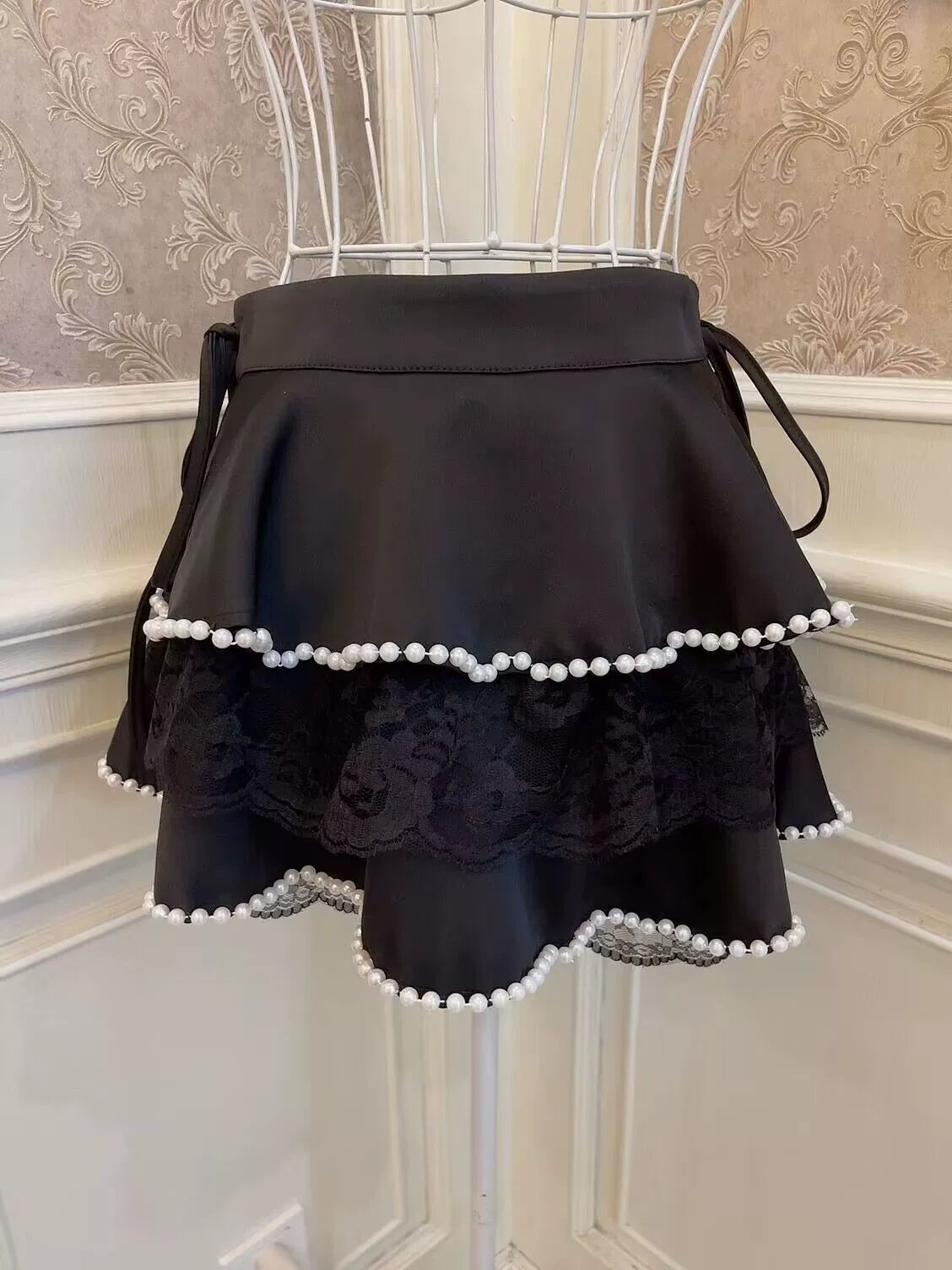 Sweet Satin Lace Skirt