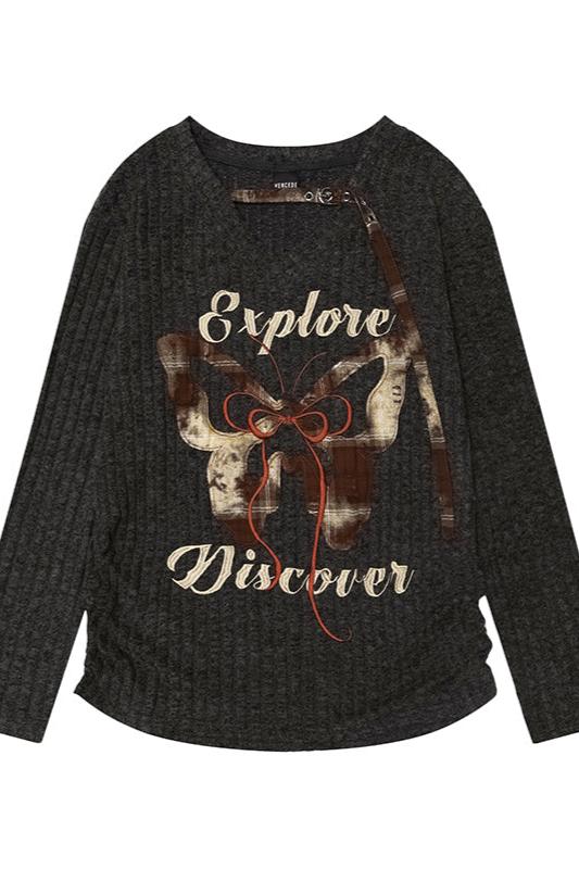 レトロバタフライエンブロイダリーニットセット