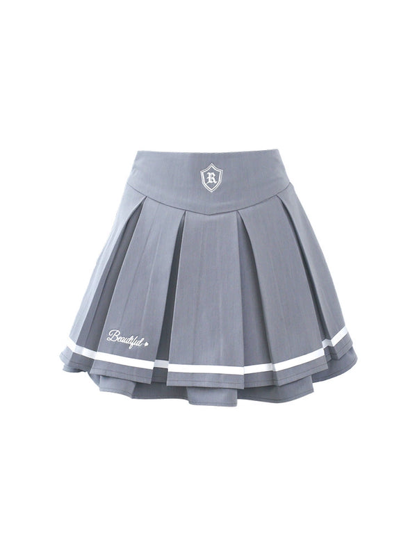 Schoolgirl short shirt + inner camisole + pleated skirt