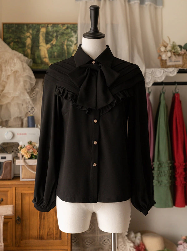 Retro Classic Elegant Ribbon Blouse
