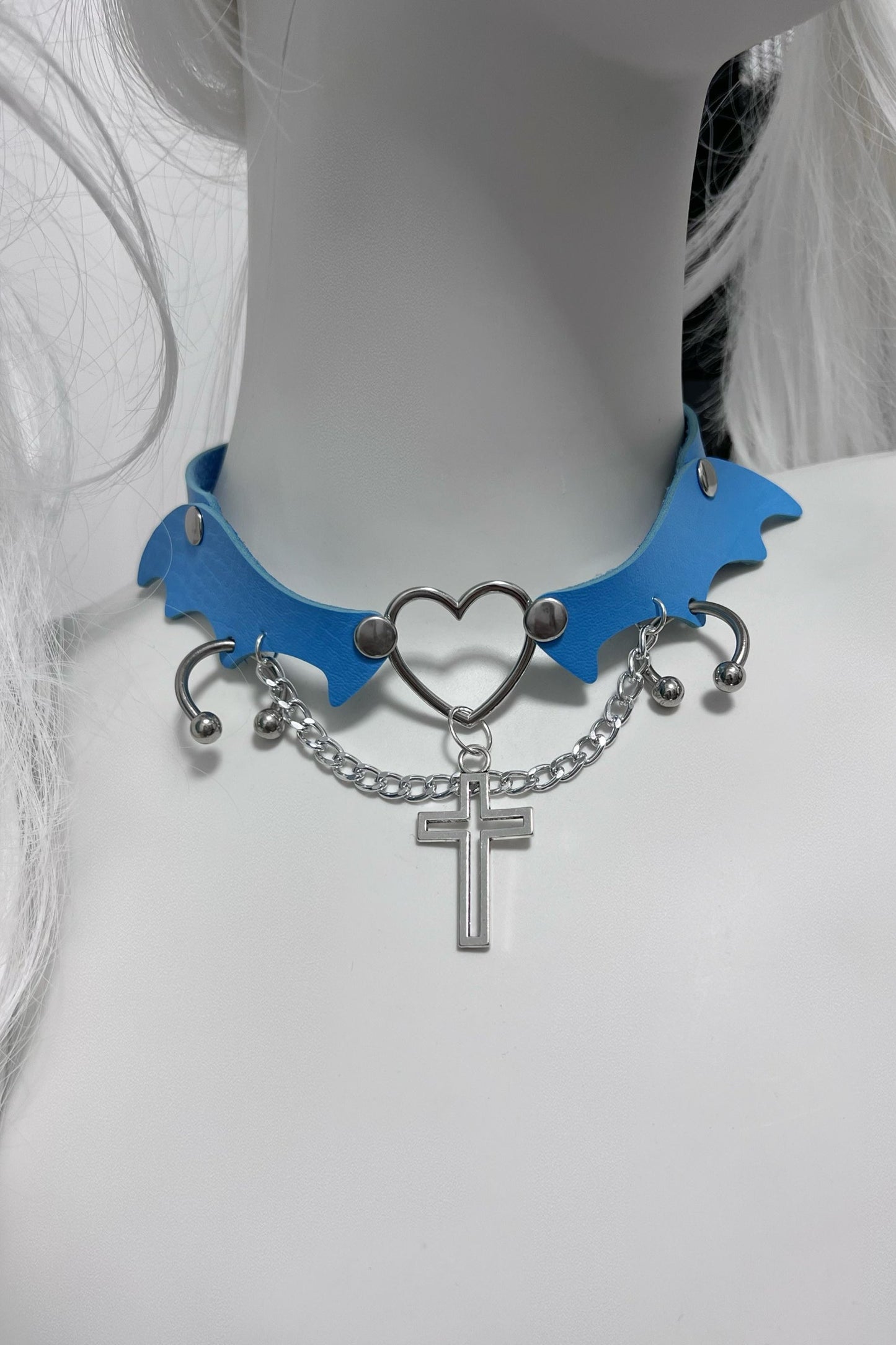 Dark Gothic Wing Cross Necklace