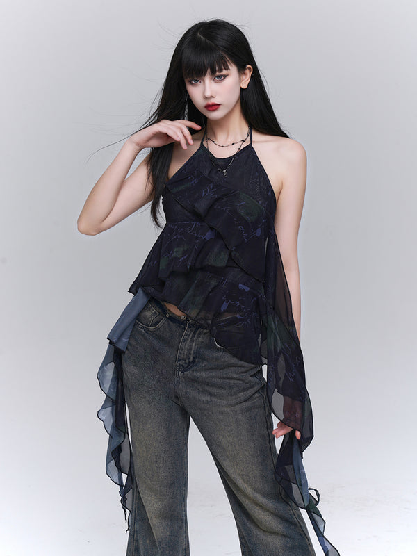 Chic Dark Sleeveless Top