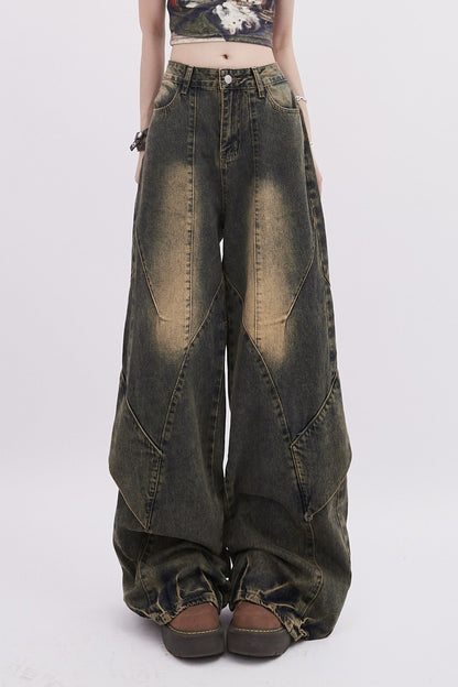 Fashionable Straight Wide Jeans