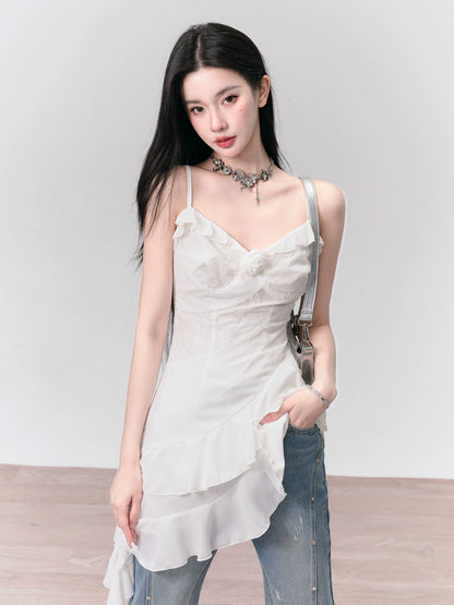 Flower Design Asymmetrical Camisole