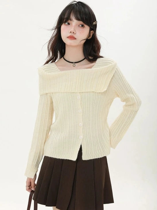 Milky White Square Collar Slim Top