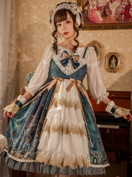 Night of the magic lamp lolita genuine skirt jsk original palace style retro elegant dress Lolita dress